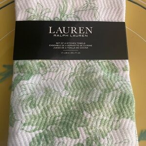 New Ralph Lauren Kitchen Dish Towel Set of 2 - 100%Cotton 17x28 Spring Green